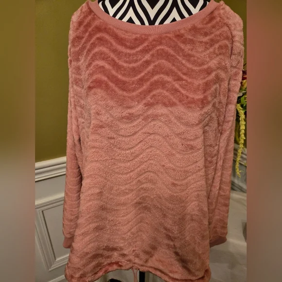 NEW Harlow & Rose Pink Chevron Print Long Sleeve Sweater XL - Picture 1 of 8